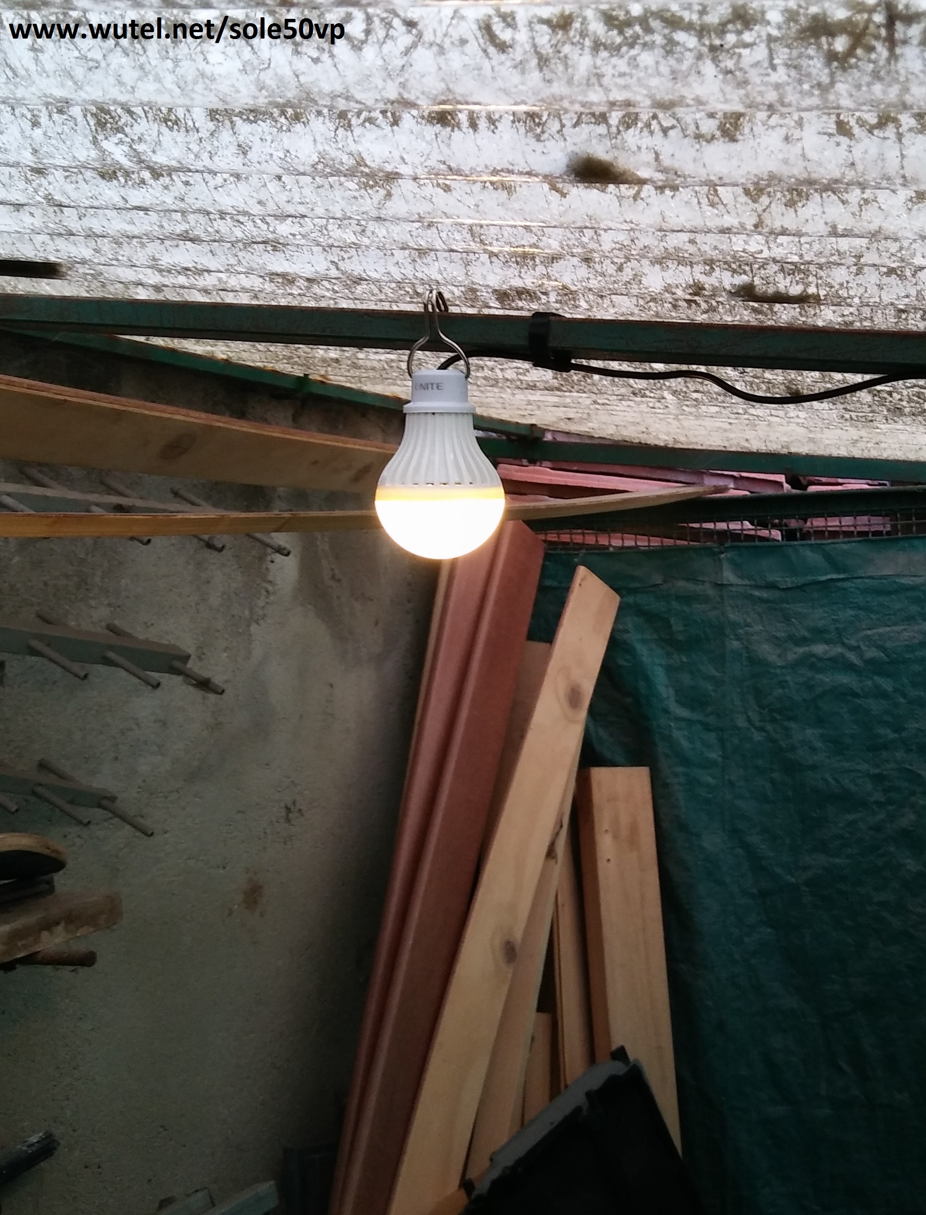 lampadina accesa interno gabbiotto 